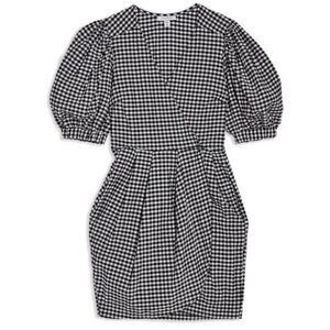NWT Topshop Black and White Tulip Gingham Dress